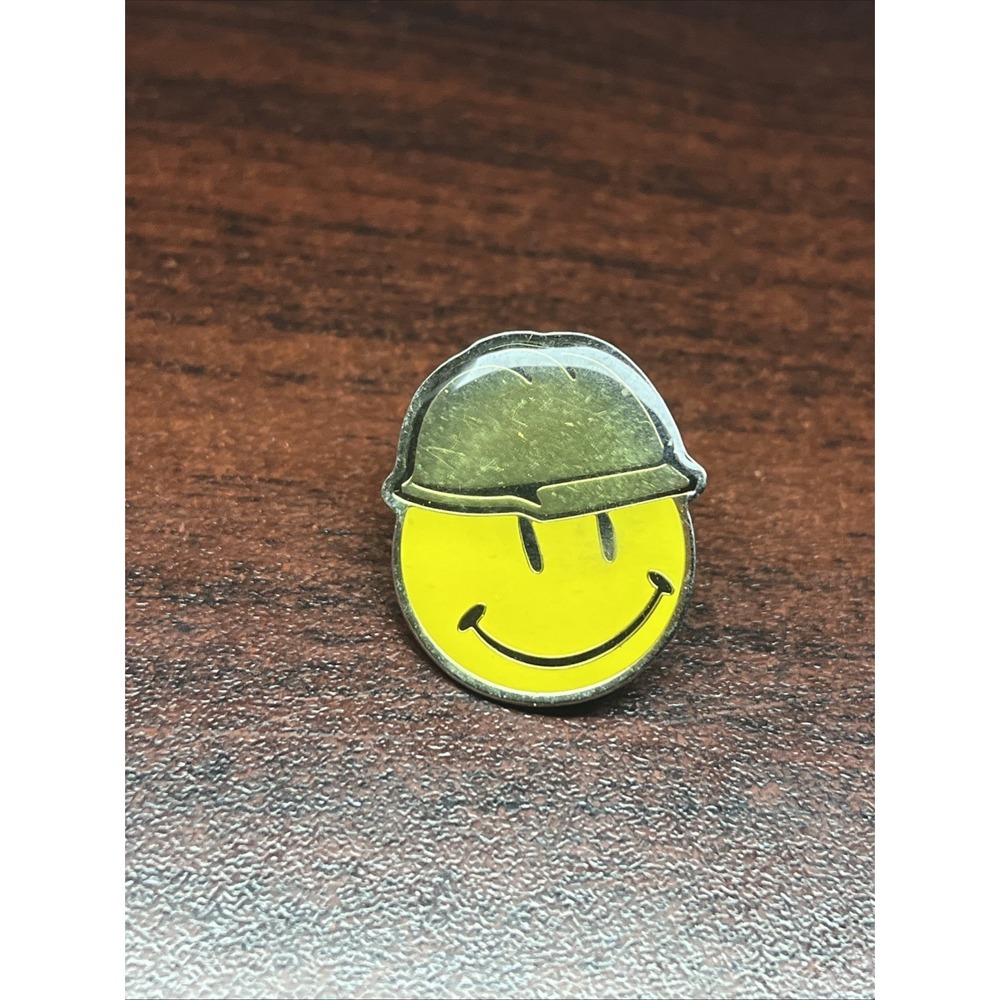 Walmart Smiley Mascot Hard Hat Construction Lapel Hat Pin